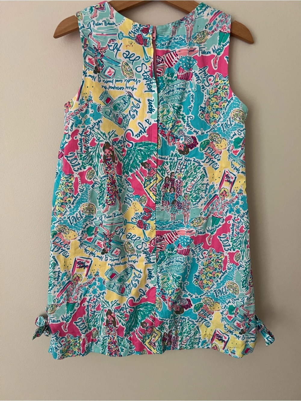 Lilly Pulitzer | Girls' Tropical Print Shift Dress Turquoise Pink Yellow Sz 6 - Picture 6 of 12